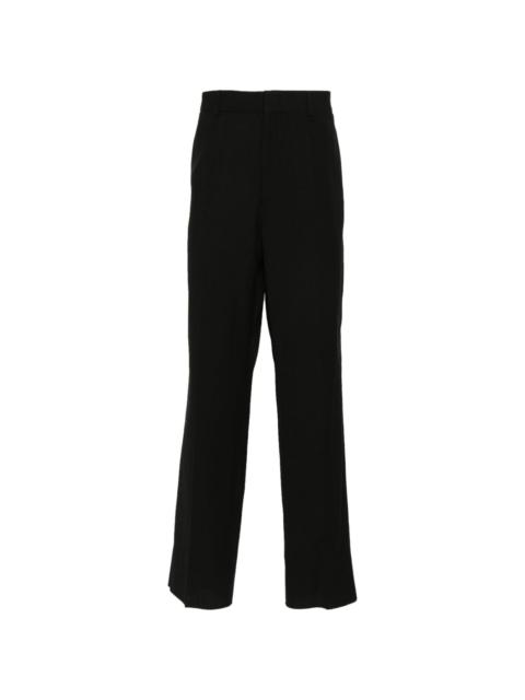 textured straight-leg tailored trousers