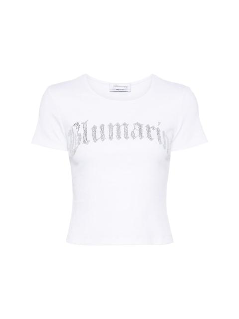 Blumarine rhinestoned ribbed T-shirt
