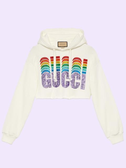 Cotton sweatshirt with Gucci embroidery