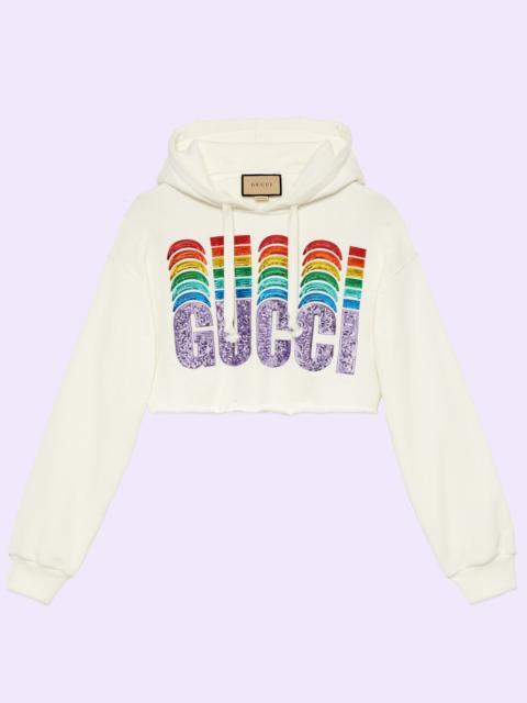 GUCCI Cotton sweatshirt with Gucci embroidery
