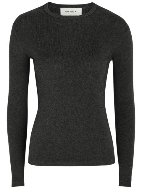 LISA YANG Lisa Yang Vivian Long Sleeve Cotton and Cashmere-blend top