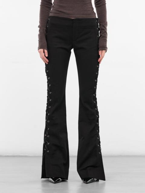 Ann Demeulemeester Kel Black Lacing Flared Pants