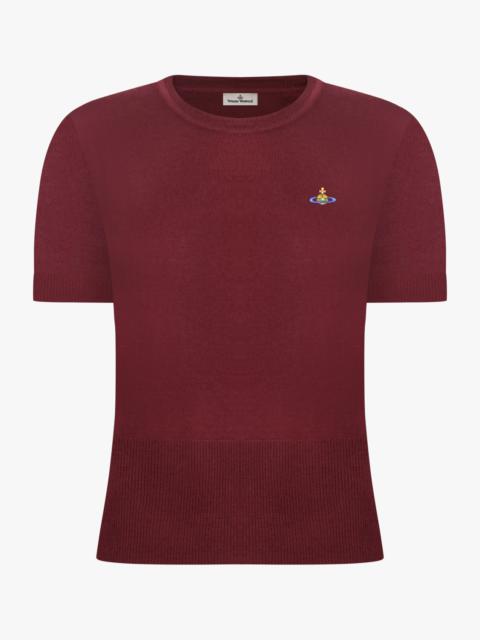 BEA S/S KNIT TOP | BRICK RED