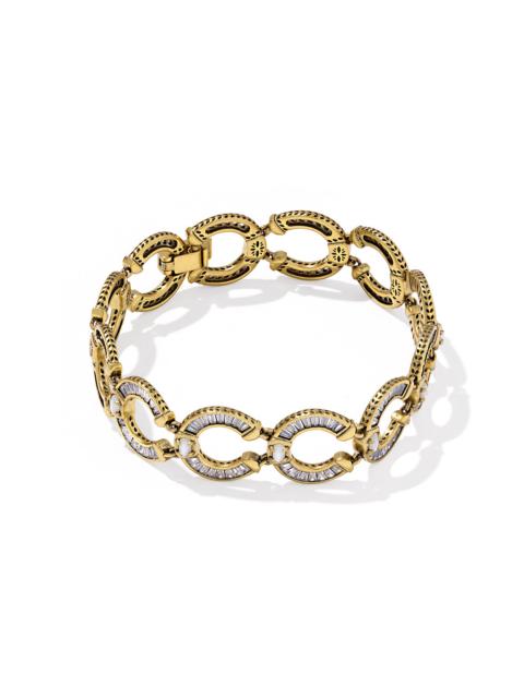 KENDRA SCOTT Noble Horseshoe Vintage Gold Link and Chain Bracelet