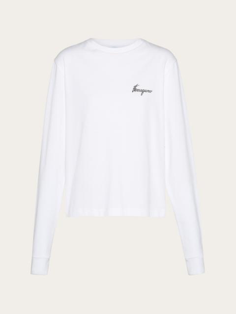 FERRAGAMO Long sleeved t-shirt with botanical print