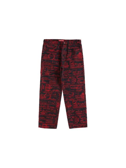 Supreme Supreme Checks Embroidered Jean Black