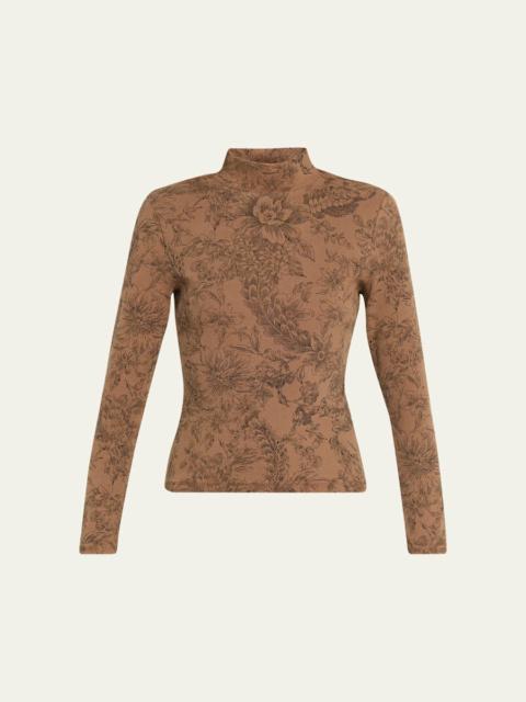 VERONICA BEARD Nate Floral Mock-Neck Top