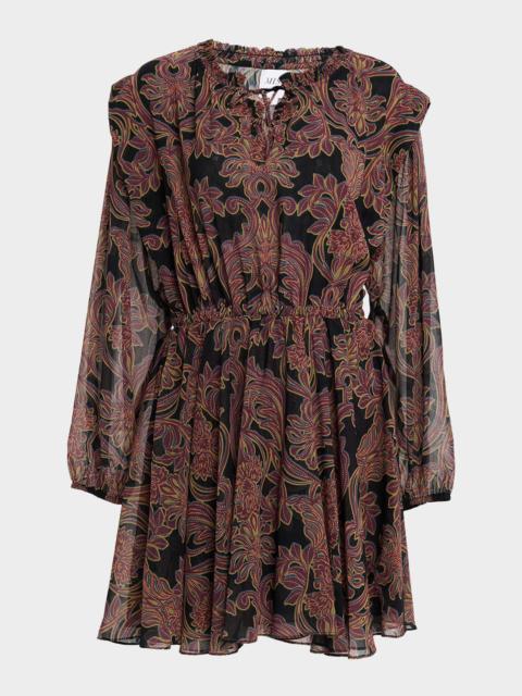 MISA Studded Flora Lilly Long-Sleeve Mini Dress