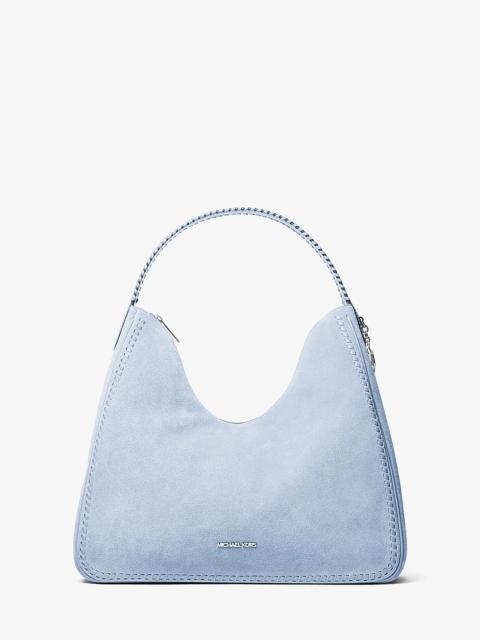 MICHAEL KORS Nayla Medium Suede Hobo Shoulder Bag