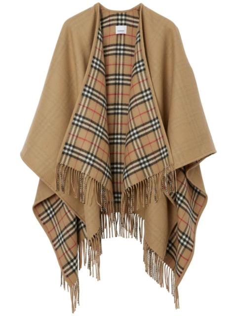 Burberry check-pattern reversible wool cape