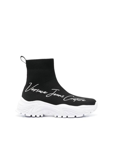 VERSACE JEANS COUTURE logo-print high-top sneakers