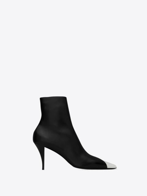 SAINT LAURENT jam zipped boots in shiny leather