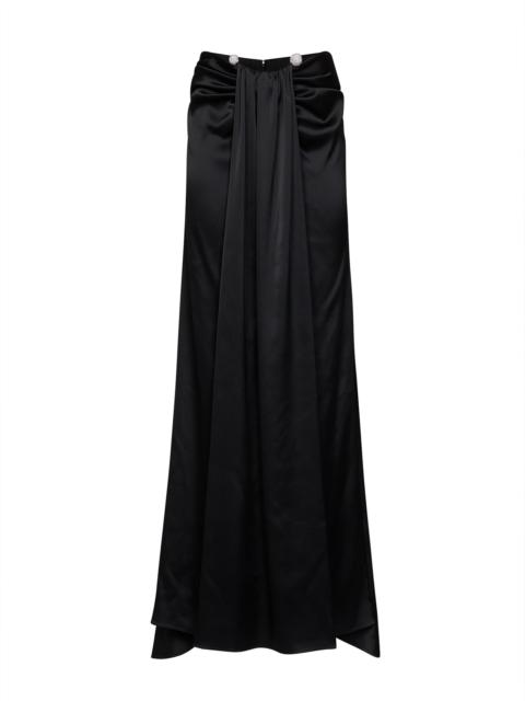 GIUSEPPE DI MORABITO Black satin maxi skirt with jeweled detail