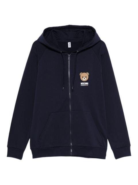 Moschino teddy-print zip-fastening hoodie