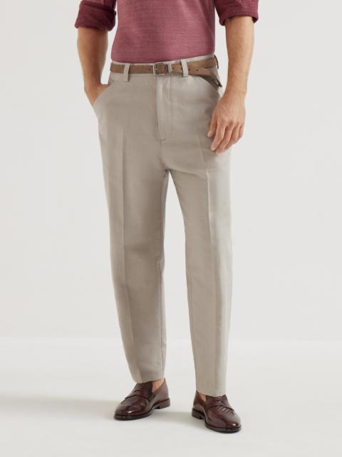 Brunello Cucinelli Cotton and linen panama trousers