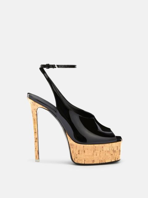 THE ATTICO ''ORNELLA'' BLACK AND BEIGE SANDAL
