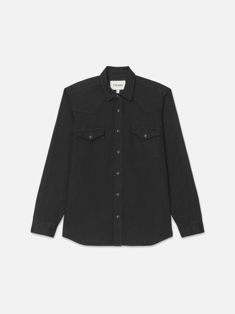 Western Denim Shirt in Black