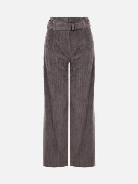 WIDE-LEG CORDUROY TROUSERS WITH BELT