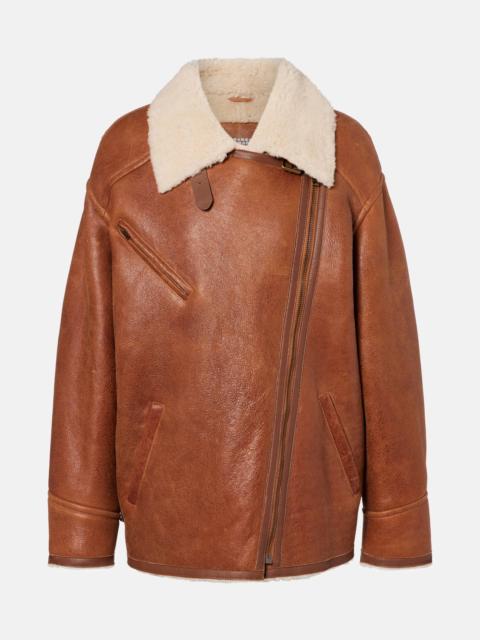 Isabel Marant Adelina shearling-trimmed leather jacket