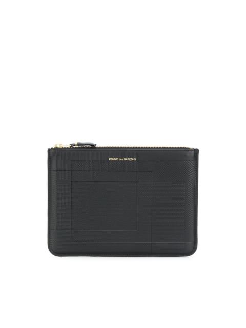 logo zipped clutch bag