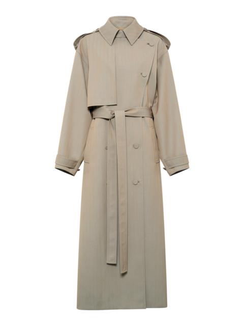 GABRIELA HEARST Tellus Trench Coat in Camel Cross-dyed Wool