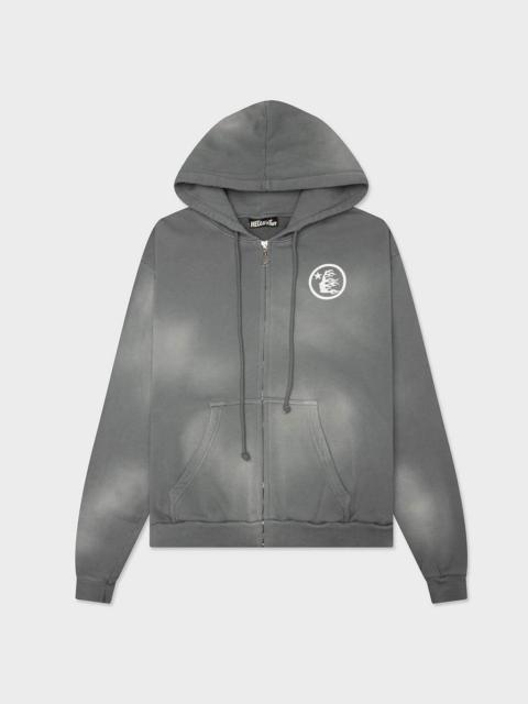 HELLSTAR HELLSTAR LOGO ZIP UP SWEATSHIRT - GREY