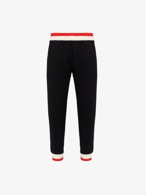 Alexander McQueen Men's Striped Joggers in Black