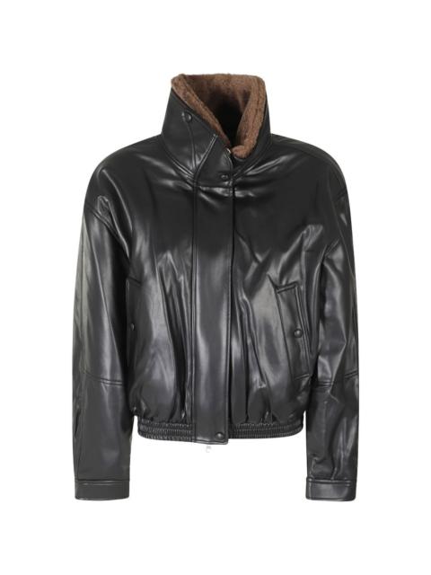 LOW CLASSIC high-neck faux-leather jacket