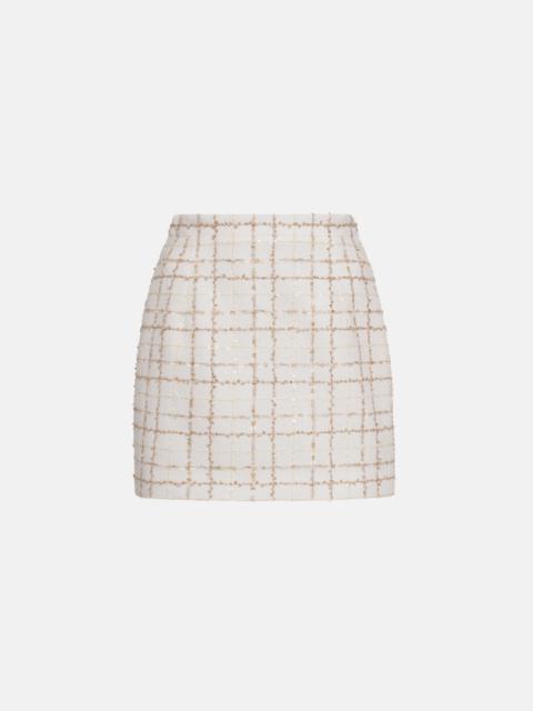 SEQUIN CHECKED TWEED MINI SKIRT