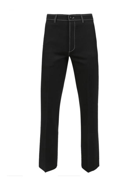 Burberry Grain De Poudre Wool Tailored Trousers Black
