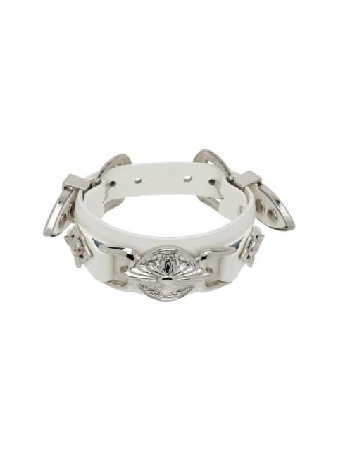 TOGA PULLA Double Buckle Leather Bangle Bracelet