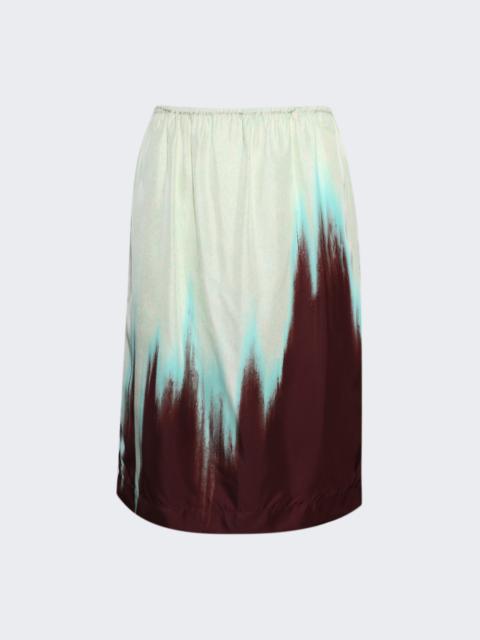 Bottega Veneta Degrade Petal Print Skirt Burgundy And Mint
