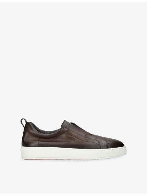 Santoni Victory Unlined Leather Trainers