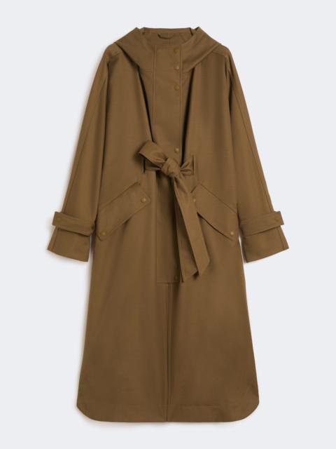 Max Mara BIACCO Water-repellent wool gabardine duster coat - BROWN