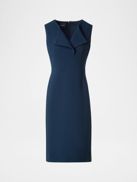 AKRIS Double-Face Wool Crepe Sheath Dress