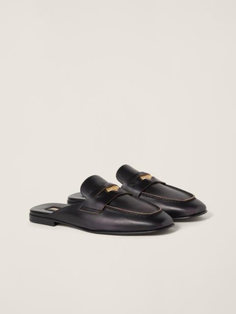 Miu Miu Bleached leather loafers