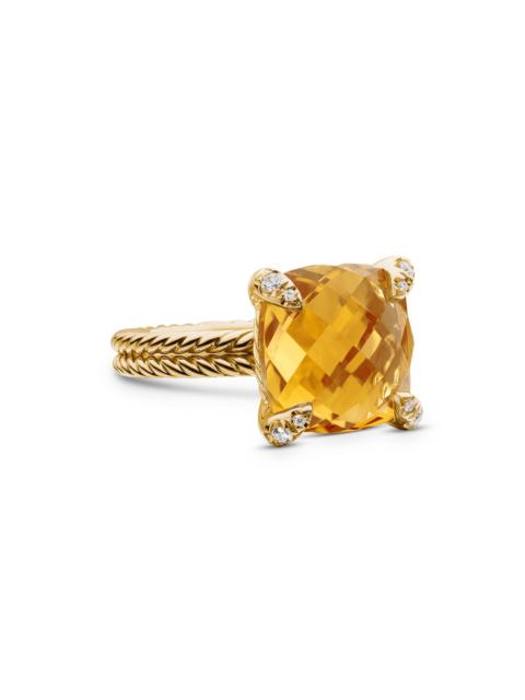 DAVID YURMAN Women's Chatelaine Ring in 18K Yellow Gold with Pavé Diamonds - Citrine