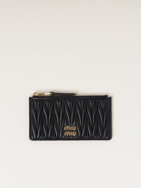 Miu Miu Matelassé nappa leather envelope wallet