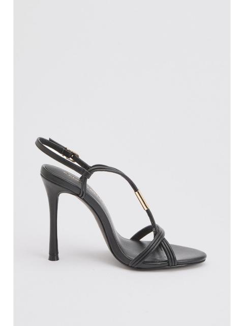 KAREN MILLEN Leather Strappy Heeled Sandal
