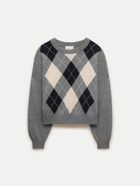 J.CREW Cashmere blouson-sleeve sweater in argyle