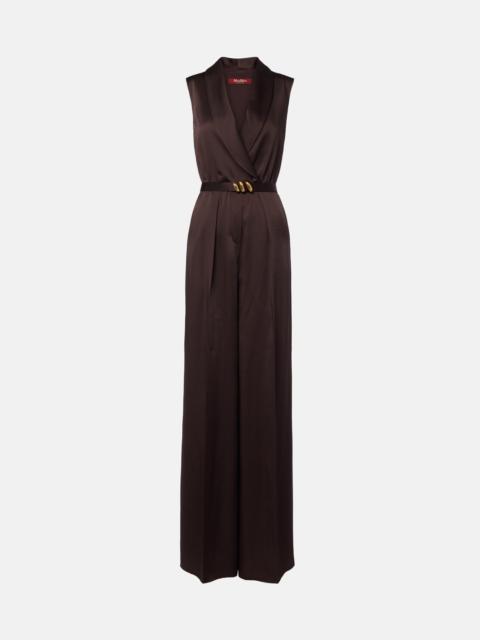 Max Mara Belted satin jumpsuit