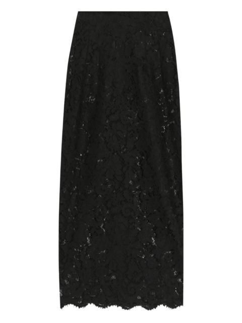 Dolce & Gabbana cordonetto lace-trim midi skirt