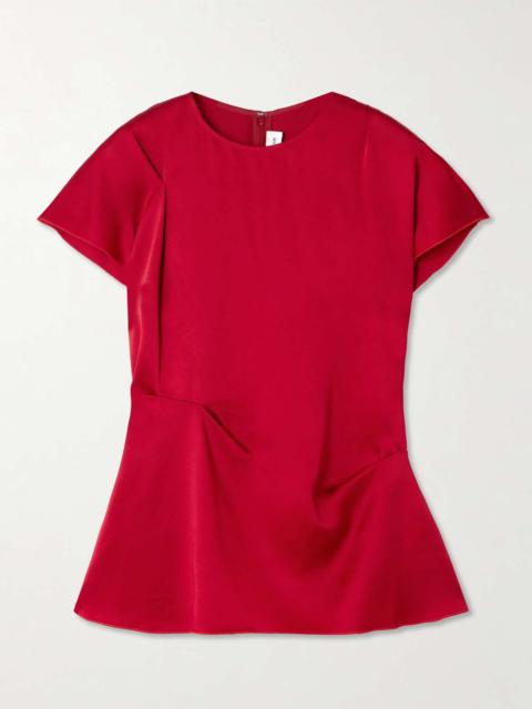 Victoria Beckham Draped satin top Red