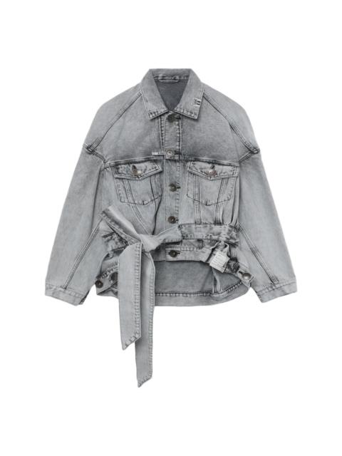 Cache-Coeur belted denim jacket