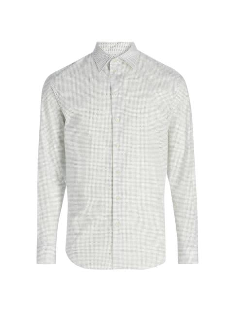 EMPORIO ARMANI Men's Micro-Dash Stretch-Cotton Jersey Shirt - White