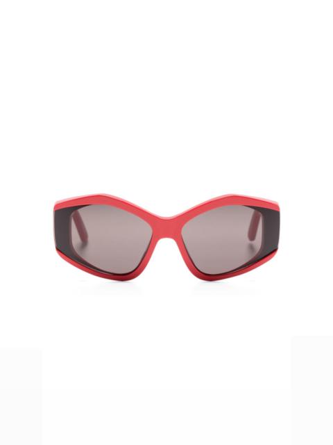 logo-print geometric-frame sunglasses