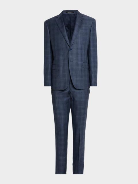 EMPORIO ARMANI Men's Wool Super 130s Plaid G Line Suit