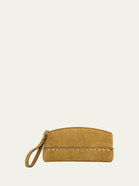 Valentino Rockstud Suede Wristlet Pochette