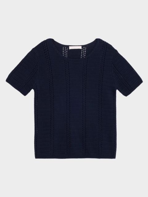 SABLYN Jayden Shrunken Short-Sleeve Knit Top