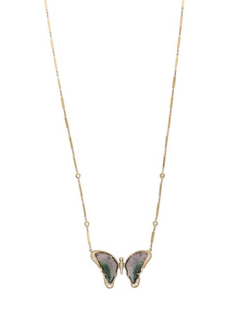 JACQUIE AICHE Tourmaline Diamond Butterfly Necklace